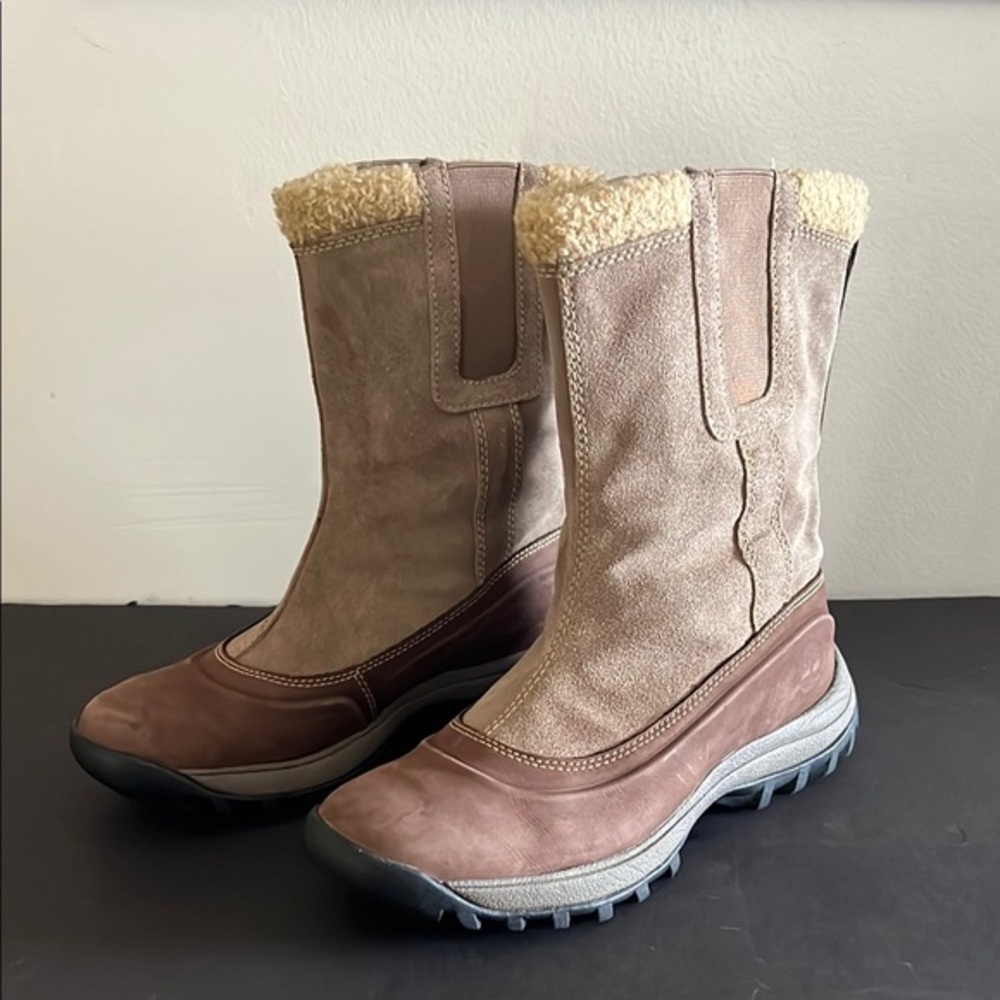 Women's Genuine Leather Tan Winter Waterproof  Hiking Boots Size 7